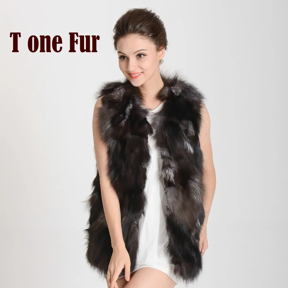 2019 Новое поступление натуральный Лисий мех женский роскошный жилет из лисьего