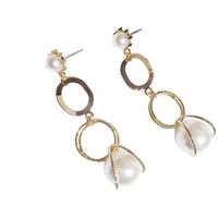 miara l long pearl parrings temperament style restoring ancient pearl tassel earring exaggerated ear dangle earrings