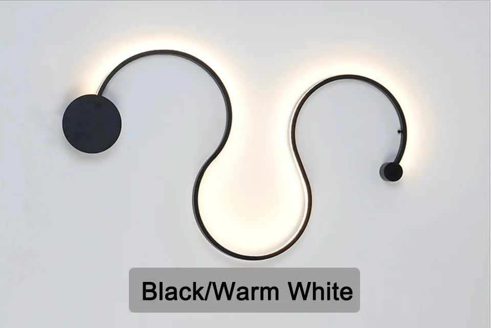 Black color Type B Минималистичный современный светодиодный настенный светильник светодиодный бра настенный светильник для дома спальни гостиной ванной комнаты коридора отеля Wandlamp светодиодный светильник - Цвет абажура: Black color Type B