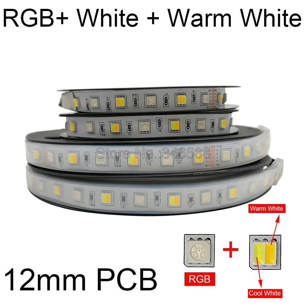 Светодиодная лента RGB + CCT 5 м CW WW 2 в 1 СВЕТОДИОДНАЯ SMD 5050 светодиодная полоса