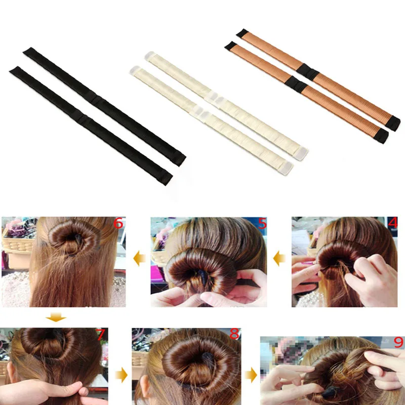 Новинка 2 шт. повязка для волос плетение инструменты укладки аксессуары черный