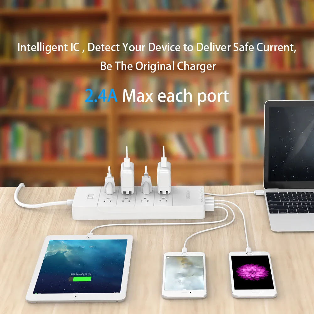 NTON POWER HPC USB защита от перенапряжения ETL США штекер 8AC розетка с зарядным