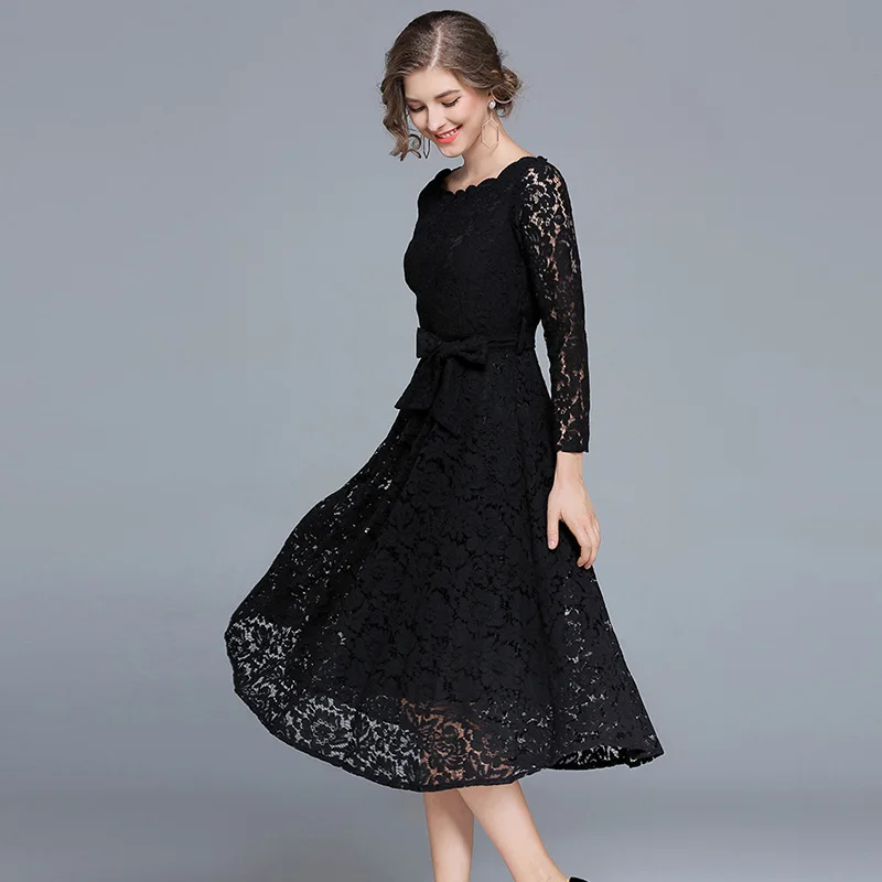 Bonnie Thea женское элегантное белое кружевное длинное платье Осенние Женские