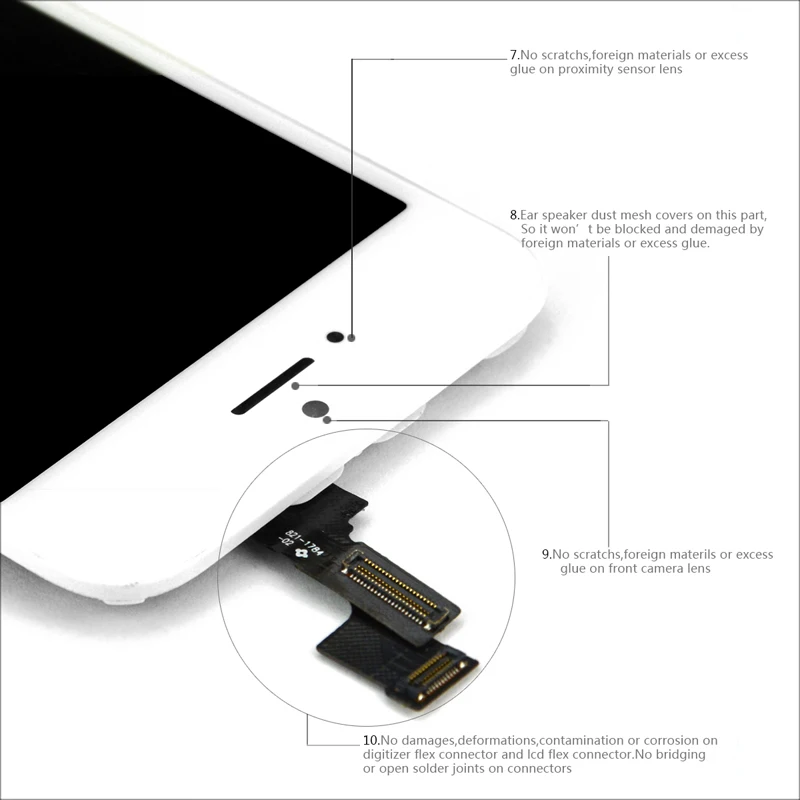 50 шт./лот DHL для iPhone 5S ЖК-дисплей сенсорный экран дигитайзер черный/белый Высокое качество комплекты сменных деталей AAA lcd