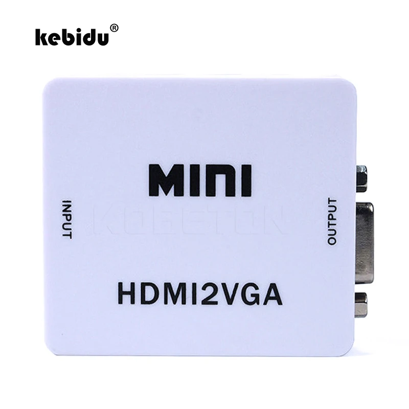 Адаптер kebidu Mini HDMI2VGA 1080P Переходник HDMI в VGA конвертер с аудио для Xbox 360 ПК ноутбука