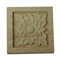 european style wooden wood applique decal furniture door decoration carved flower home decor figurine miniature