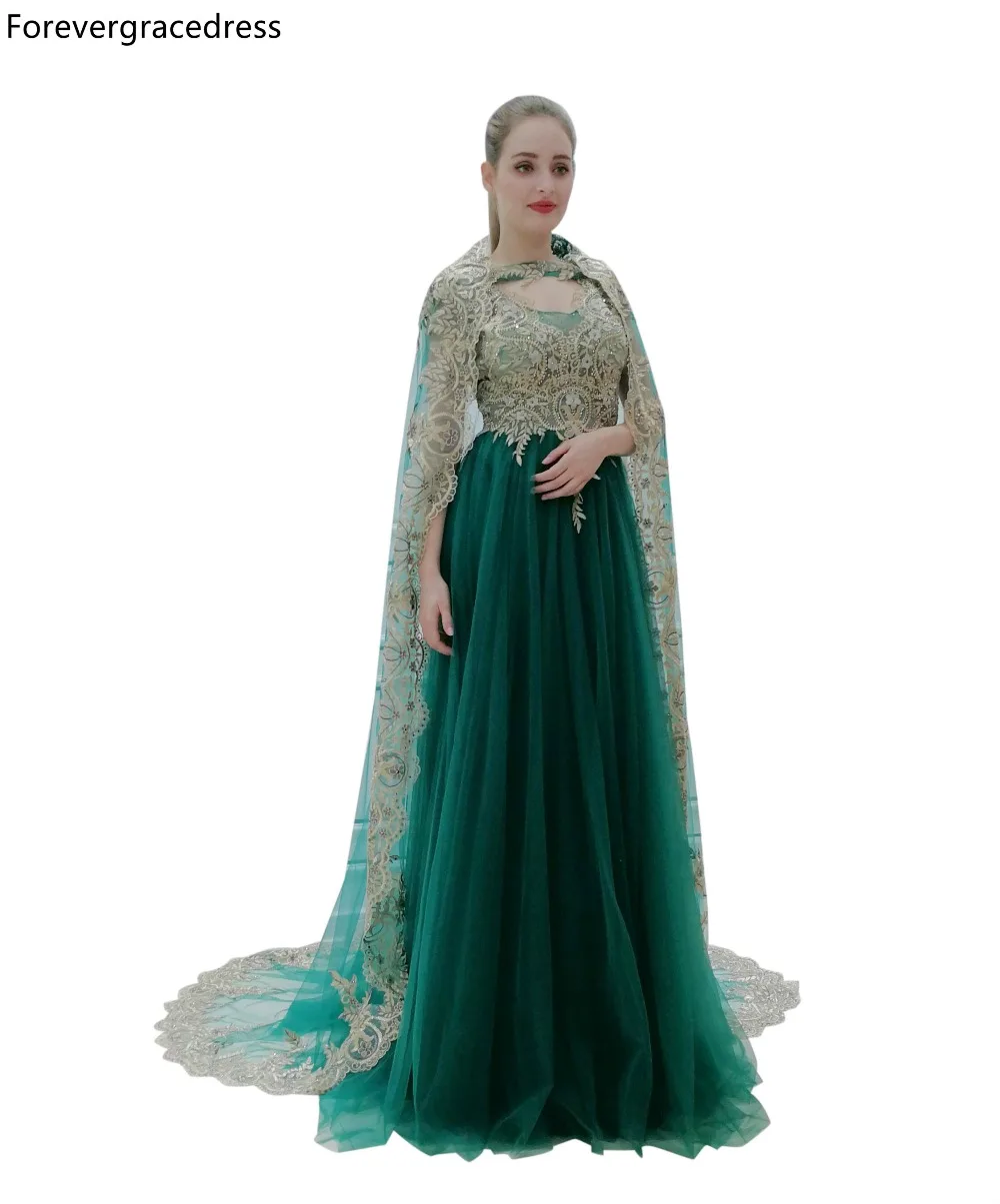 Платье Forevergracedress темно-зеленое платье на выпускной из тюля с кружевной обмоткой