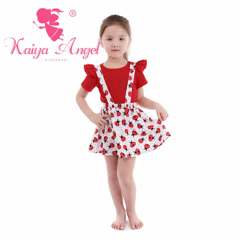 Летняя одежда для маленьких девочек от Kaiya Angel эксклюзивный детский красный