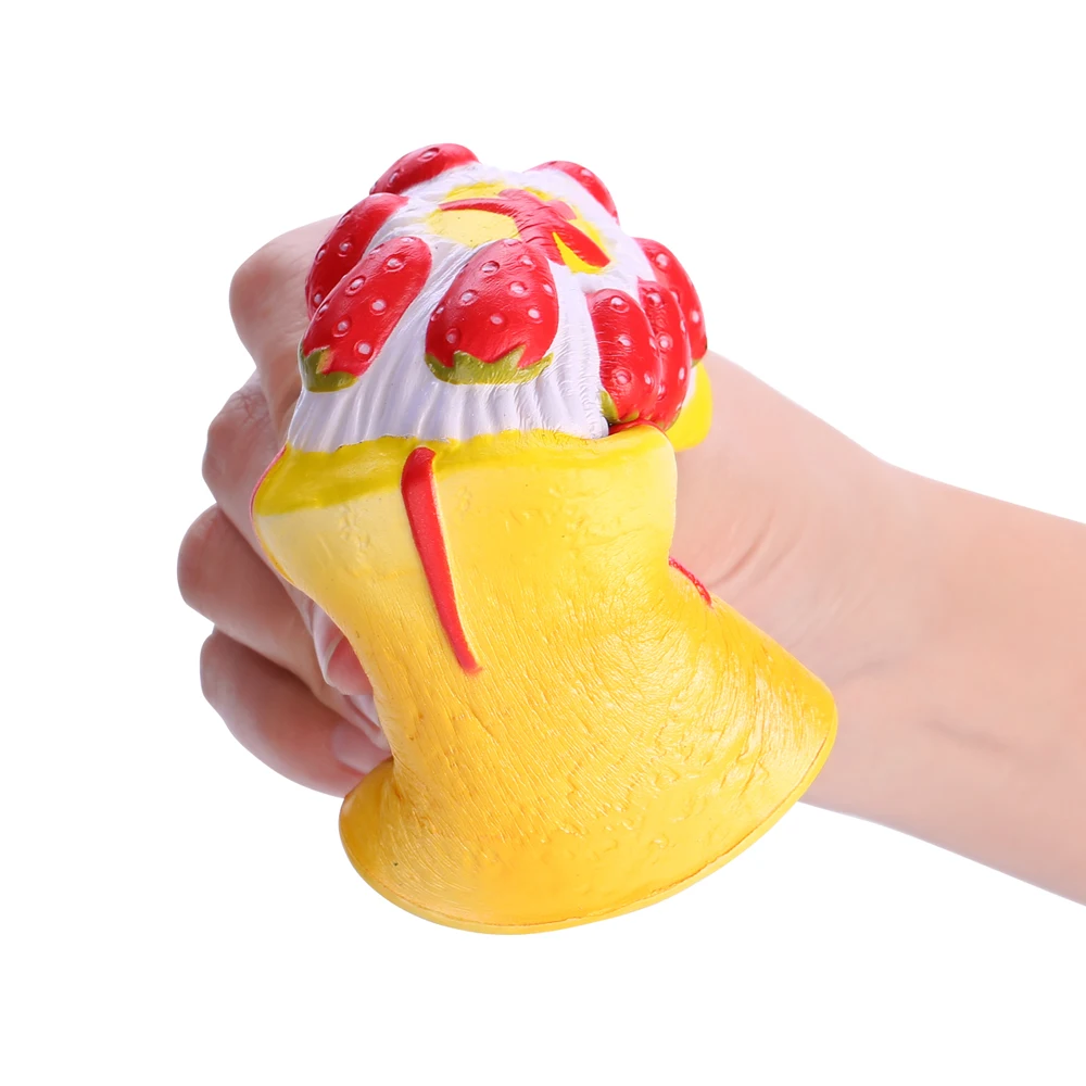 10 шт./лот оптовая продажа мягкими игрушками Vlampo желтый торт с клубникой Squeeze Toy