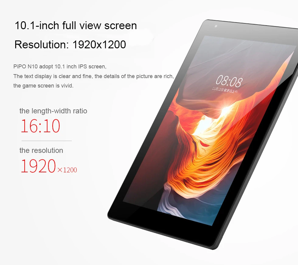 10,1 дюймов MTK8163A четырехъядерный ips 1920*1200 Pipo N10 планшетный ПК Android 7,0 2G ram 32G rom Mini HDMI BT 4,0 wifi Две камеры