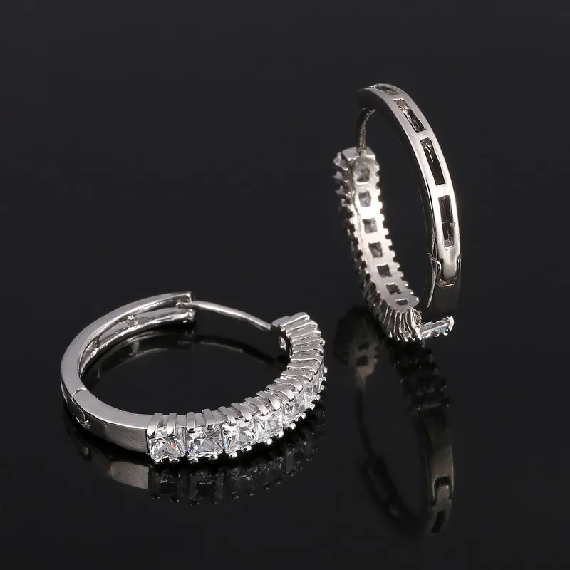 Предложение 2019 на день матери простые серьги с серебряным покрытием и фианитами