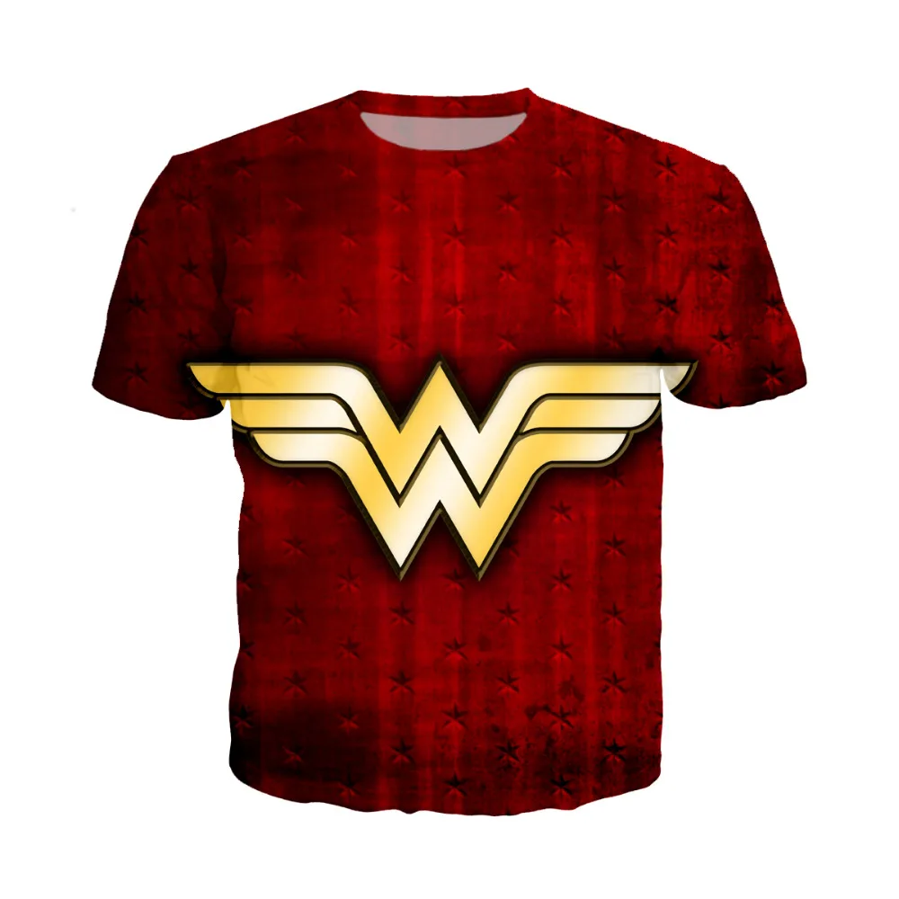 LIASOSO Wonder Woman футболка комиксов Marvel Супермен Бэтмен короткий рукав o-образным