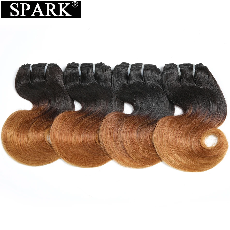 Spark Ombre бразильские пучки волнистых волос 50 г/шт. 1B/27 &amp 1B/30 remy волосы для