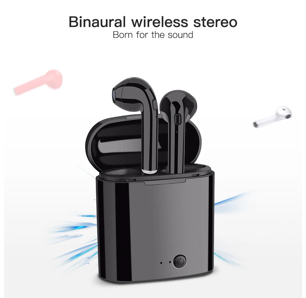 TWS i7S беспроводные наушники-вкладыши Bluetooth V5.0 гарнитура музыкальные наушники-вкладыши с зарядкой для iPhone Xiaomi всех смартфонов