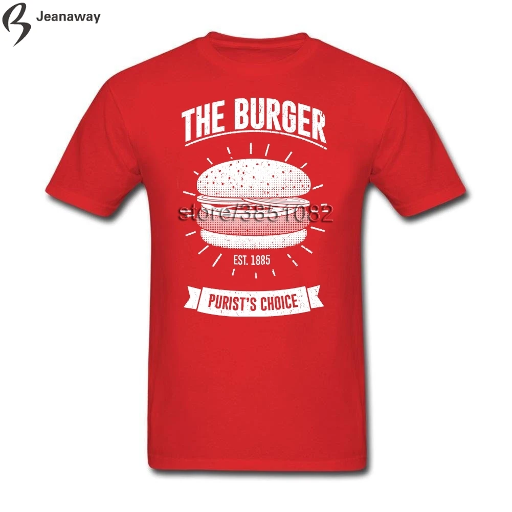 100% хлопок Burger прямой цифровой печати Для мужчин мальчик белый о-воротник