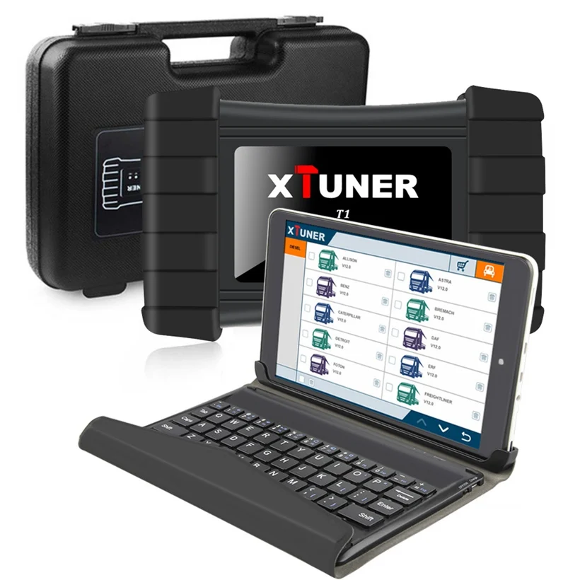 Xtuner T1 Диагностический инструмент для тяжелых грузовиков T1 XTUNER с подушкой безопасности DPF ABS OBD2 сканер для грузовиков+ 8 дюймов Winows10 планшет Автосканер - Цвет: Xtuner T1