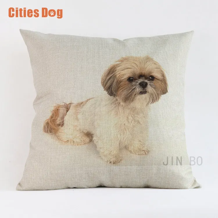 JTQO112 Подушки наволочки для дивана Lhasa Apso dog декоративные Новогодний подарок на день Святого Валентина наволочки с изображением собак almofada cojines - Цвет: JTQO112