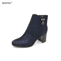 rosstyle autumn winter simple style basic women boots dazzle black color metal zipper comfortable full kid suede ankle boots b17