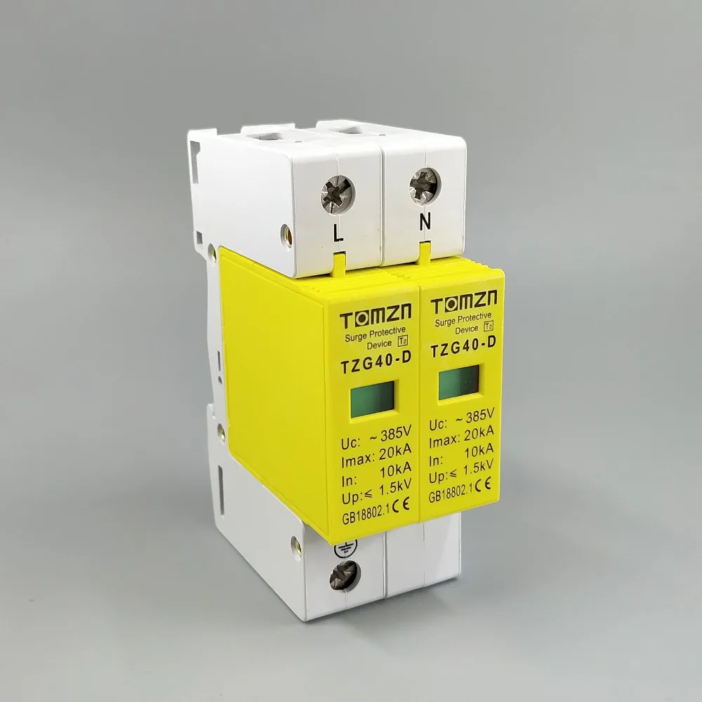 AC SPD 1P + N 10KA ~ 20KA D 385VAC устройство защиты от перенапряжения для дома защита