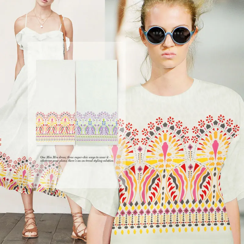 Набивная смесь из шелка и хлопка-шелк хлопковая ткань цветочный узор блестящий