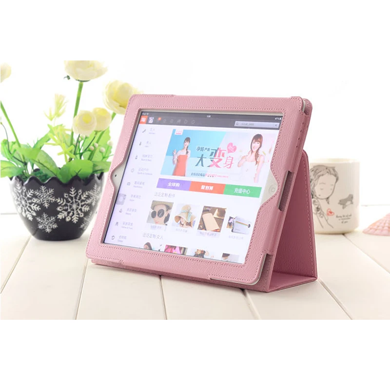 Чехол для iPad 2 3 4 GARUNK матовый личи кожаный Магнитный Флип смарт-чехол аксессуары