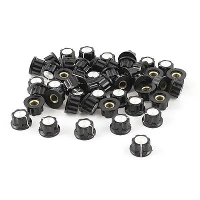 

50pcs 5mm Shaft Dia Potentiometer Pot Rotary Control Knobs Caps