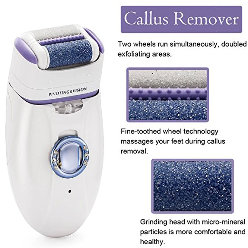 Электрический эпилятор 3 в 1 Женская бритва средство для удаления мозолей набор