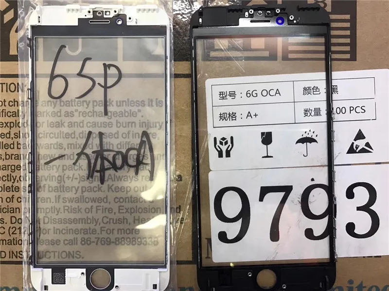 Холодное прессование внешнее стекло со средней рамкой ободок + OCA вместе для iPhone