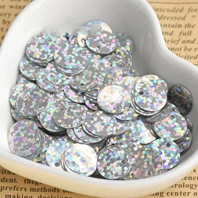 Пайетками 10/15/20/25/30 мм круглые плоские блестки; Прошитые вручную ПВХ Голограмма лазерная блесток для Для женщин аксессуары для одежды, а так же 30 г