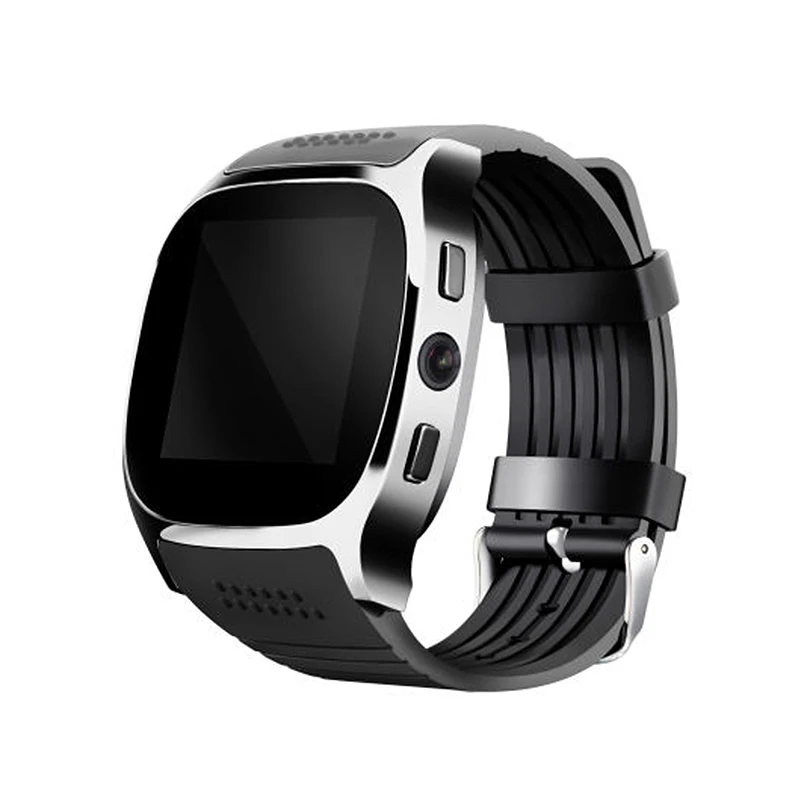 T8 Bluetooth Смарт-часы с камерой Facebook Whatsapp поддержка SIM TF карты вызова Smartwatch для Android телефона Спорт Шагомер - Цвет: Черный