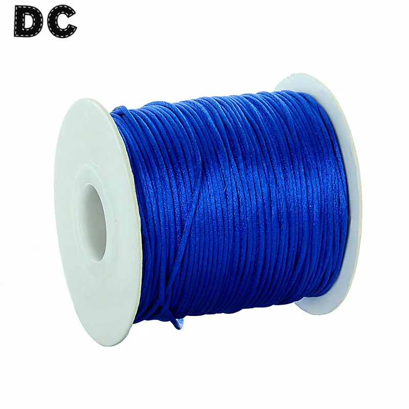 DC 80 ярдов/рулон 12 цветов атласный Шелковый макраме шнур Бисероплетение веревки