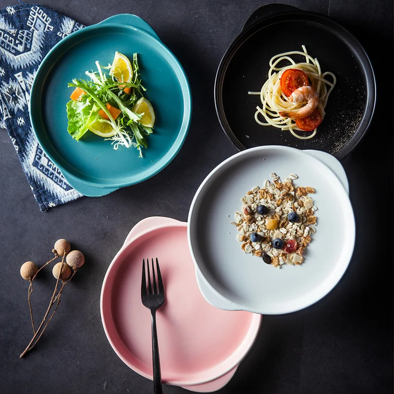 Керамический двойной поднос в скандинавском стиле домашняя 8 дюймовая круглая