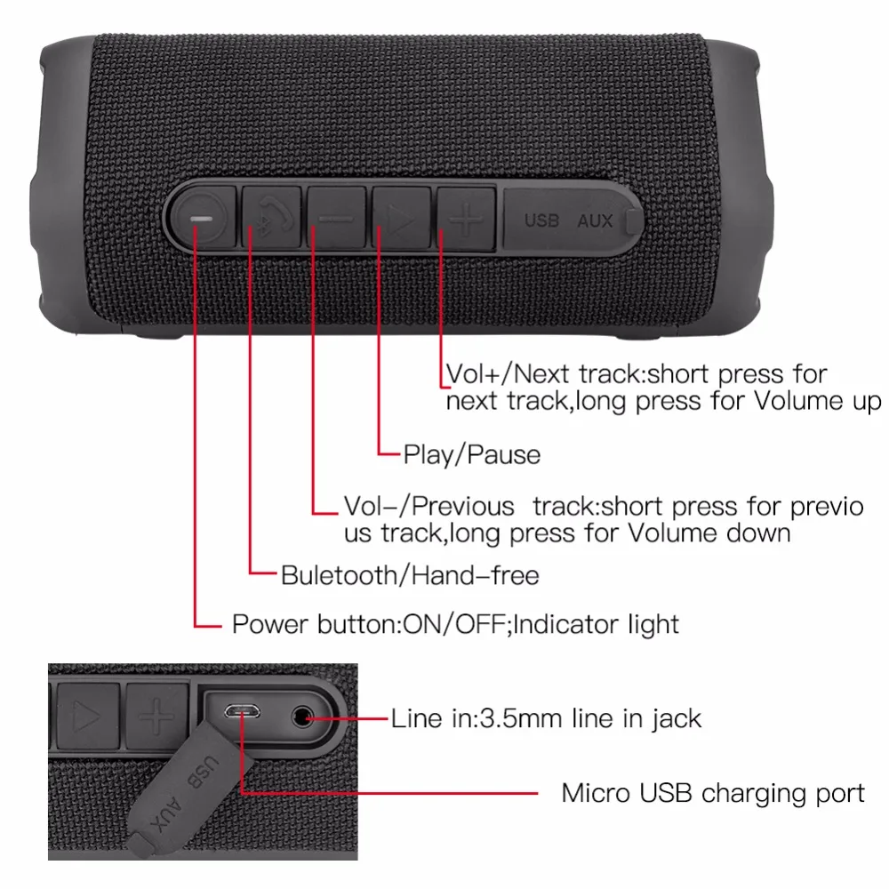 XINGYIDA открытый ткань Bluetooth Динамик IPX4 Водонепроницаемый Беспроводной стерео