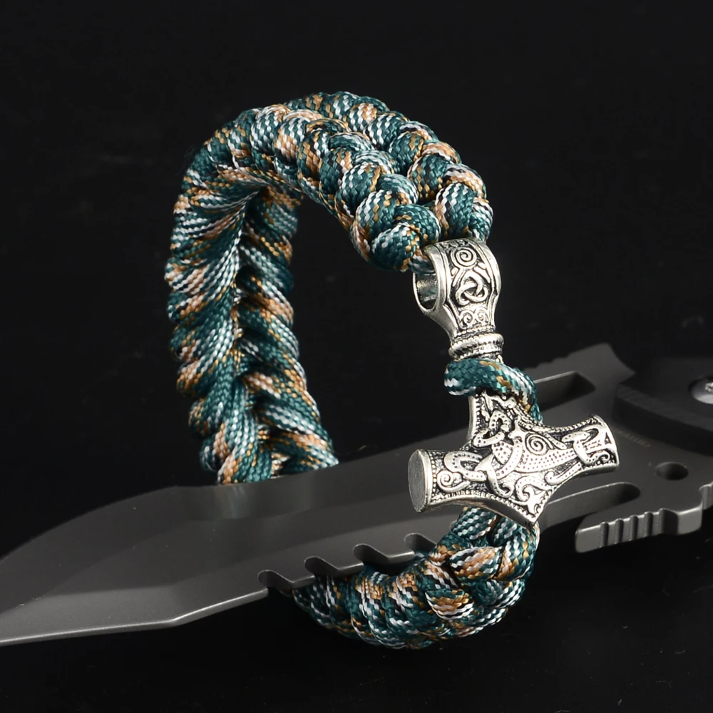 Браслет викингов молитвенный браслет из Паракорда Миннесота Mjolnir для женщин