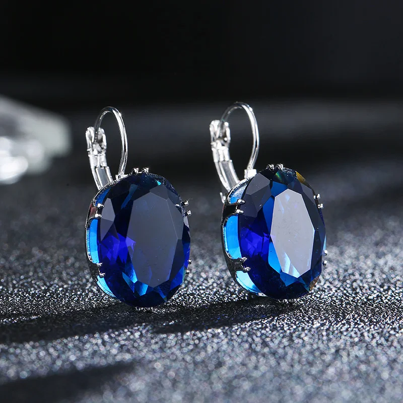 Женские серьги кольца с фианитом 13 х18 мм 4 цвета|colorful hoop earrings|hoop earrings for womenfashion |