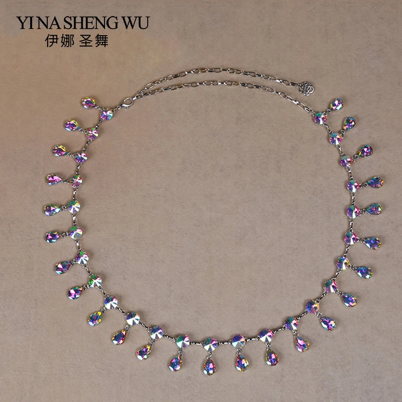 

2018 Belly Dance Belt Rhinestones Bridal Sash Wedding Dress Sash Belt Crystal Waist Chain With Beaded Belly Dancing Accessories