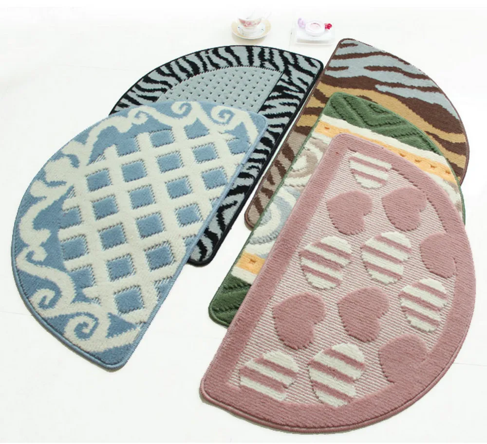 NiceRug прочные полукруглые Нескользящие водопоглощающие синие полосатые