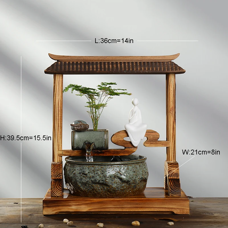 110/220 V Классический китайский стиль Zen орнамент повезло Керамика фонтан Office для
