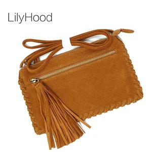 Сумка-конверт LilyHood из 2021 натуральной кожи с бахромой и кисточками, в стиле ретро, в стиле хиппи, в цыганском стиле, в стиле бохо, шикарная плечевая маленькая дешевая сумка в этническом стиле