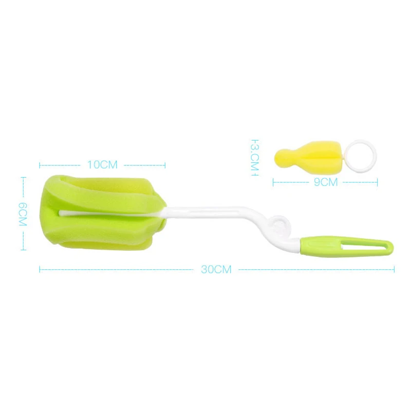 2 шт./компл. для новорожденных ниппель щетка чистящий инструмент Детская Бутылочка губка щетка вращение на 360 градусов для очистки стекла специальная щетка