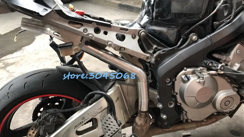Для HONDA CBR600RR F5 2005- Мотоцикл выхлопная труба из нержавеющей стали среднего соединения без круглых 51 мм Глушитель