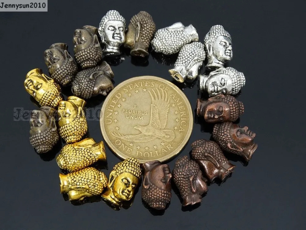 Бусины подвески в виде металлических элементов серебристые золотистые медные