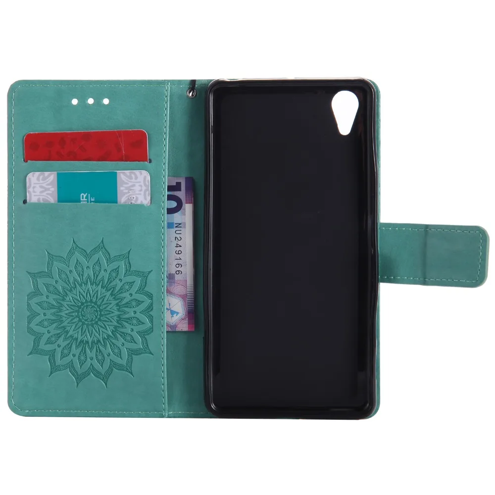 Мода Fundas Флип Подсолнечное бумажник Case для Sony Xperia X Performance + Закаленное