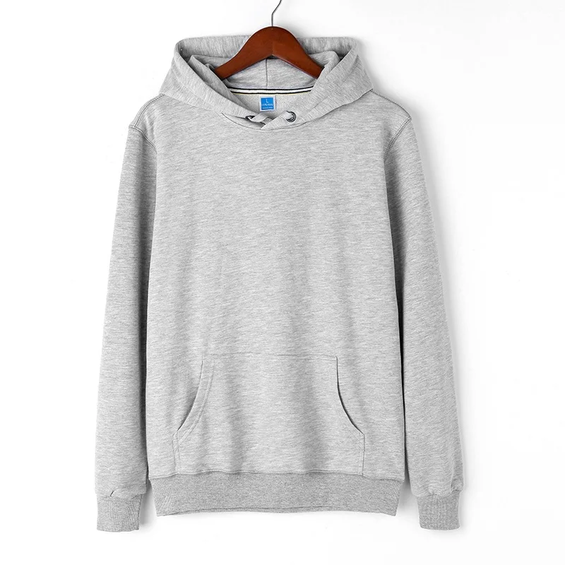 Tsingyi, осень, 4XL, одноцветные брендовые толстовки с капюшоном, Мужская Уличная одежда с круглым вырезом и длинным рукавом, Повседневная Толстовка в стиле хип-хоп, мужская толстовка с капюшоном - Цвет: Серый