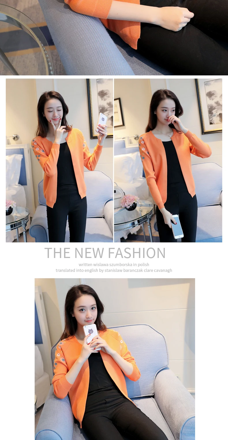 OHCLOTHING, вязаный женский кардиган, весна, женский кардиган, короткий, женский, с небольшой шалью, вышитый кардиган, свитер, пальто