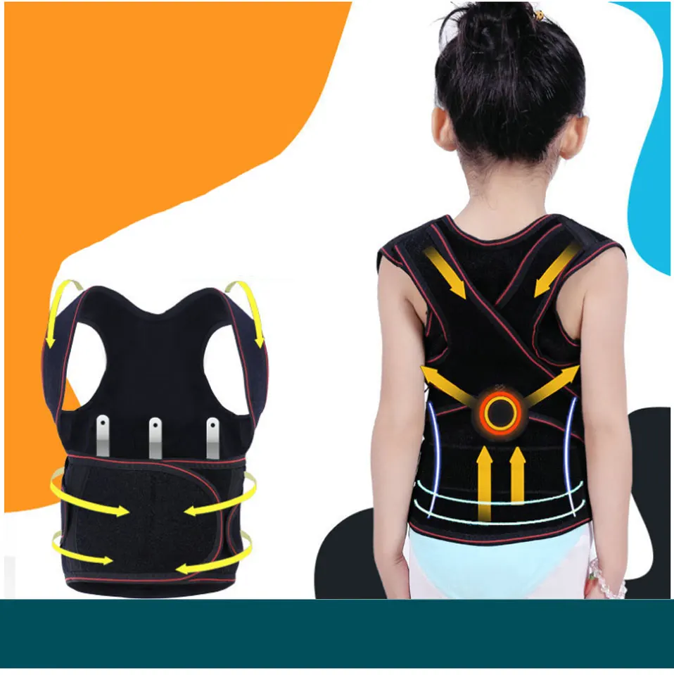 Регулируемый магнитный корсет для детей Корректор осанки спины талии поддержки
