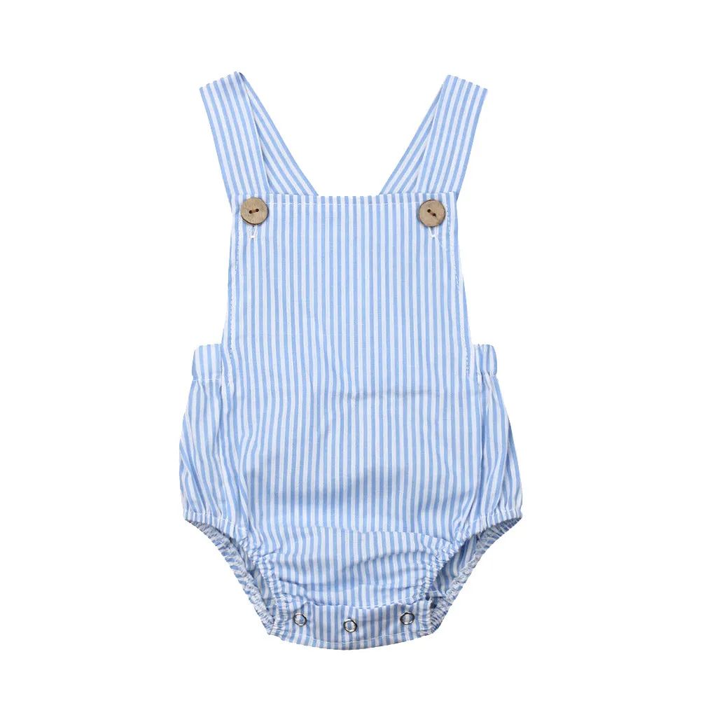 Newborn Baby Rompers Baby Boy Girls Sleeveless Plain Romper Baby Girls Jumpsuit Summer Infant One-pieces Striped Clothes Outfits