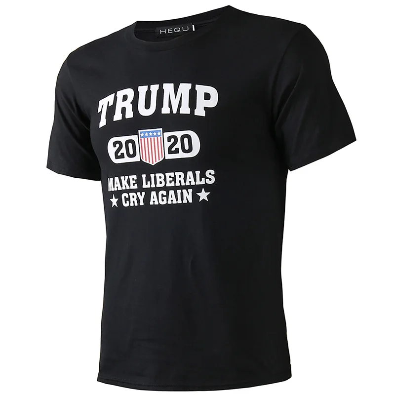 2020 Трамп повседневная мужская и женская черная футболка американская