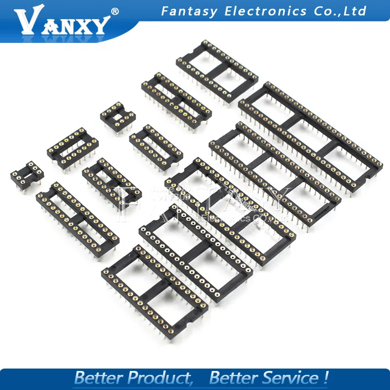 10PCS Round Hole IC socket Connector DIP 6 8 14 16 18 20 24 28 40 pin Sockets DIP6 DIP8 DIP14 DIP16 DIP18 DIP20 DIP28 DIP40 pins