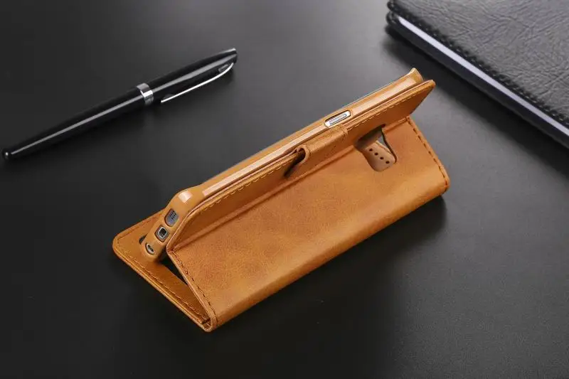 Роскошный кожаный флип-чехол в стиле ретро для samsung Galaxy S6 S7 Edge S8 S9 Plus A8 Plus чехол-кошелек с отделением для карт чехол Fundas
